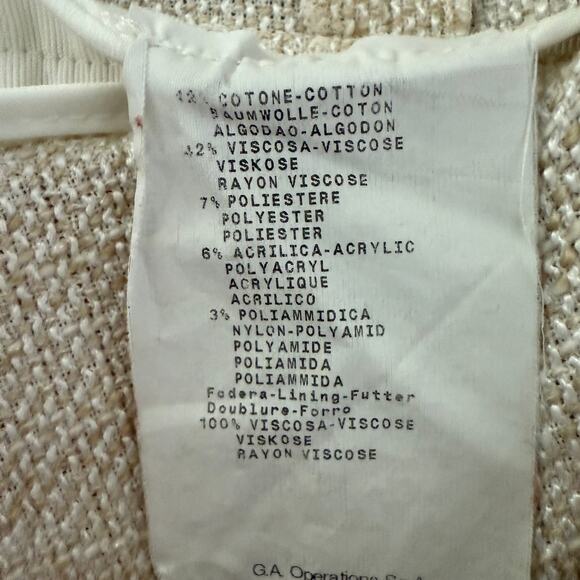 ARMANI COLLEZIONI Skirt 10 Beige Minimalist Mermaid Trumpet Style Cotton Blend - Picture 10 of 11